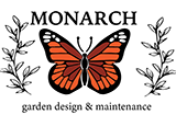 a drawing of a monarch butterfly with the company's name above it